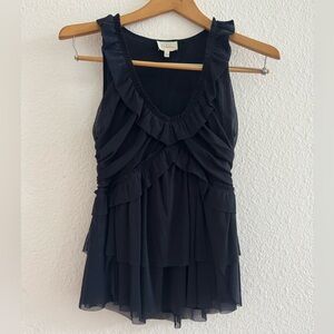 Anthropologie black draped sleeveless top